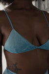 BASERANGE Mississippi bra narrow series collection bamboo fiber bamboo cotton soft underwear France BAS-BRMI-VE-WI23-WEILAN blue